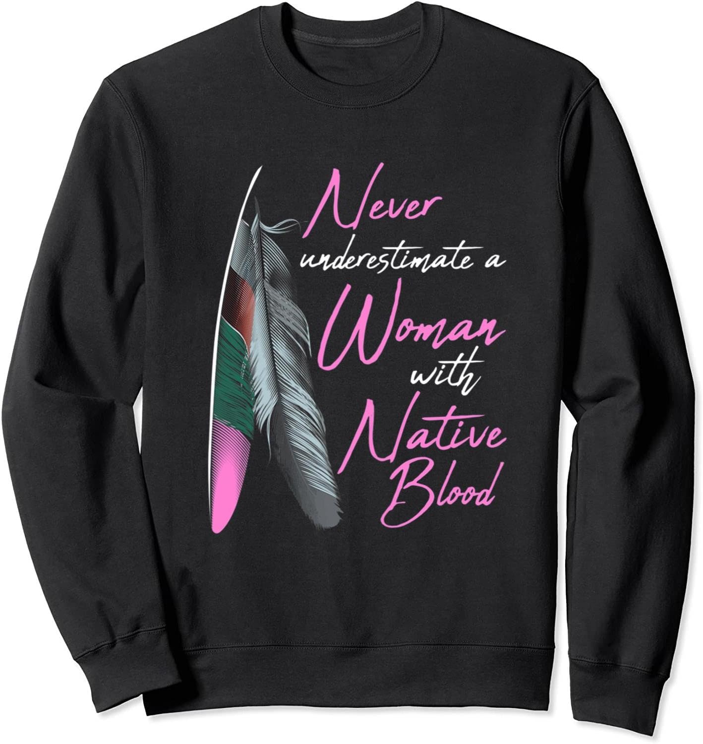 Native American Woman Long Sleeve Tee or Hoodie - Features Authentic Native Design
